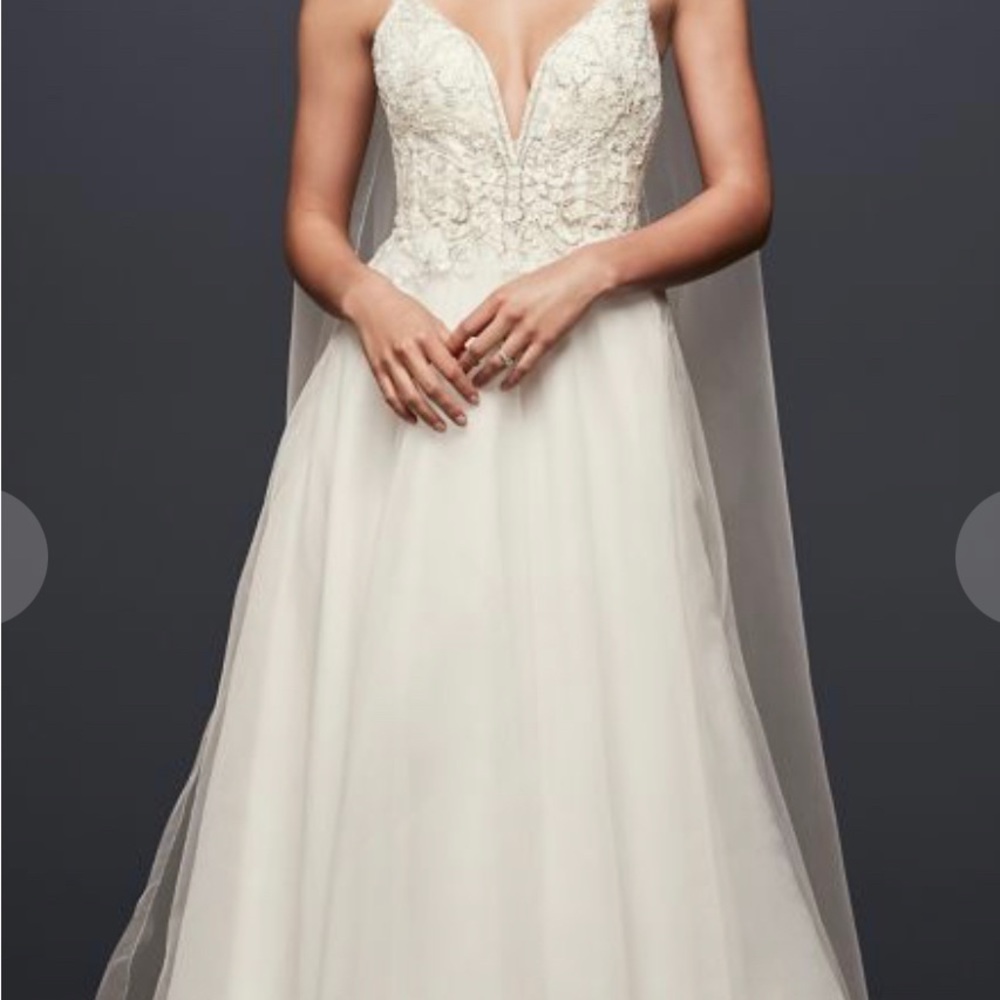 NWT - Galina Signature Crystal A-Line Wedding Dress, 2-4